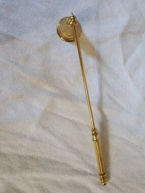 Vintage Brass Candle Snuffer Long Handle Gold Tone Wick Extinguisher Decor
